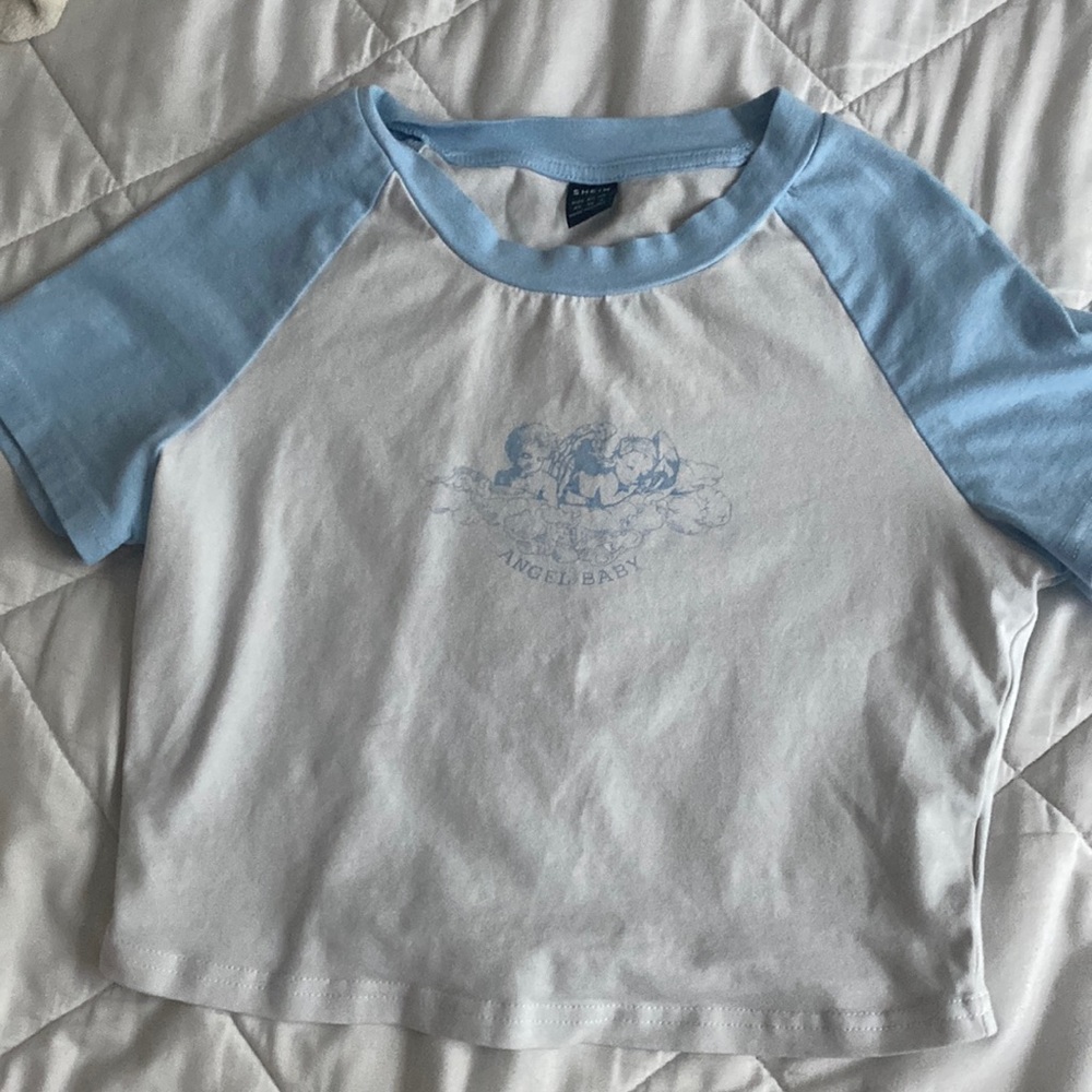 Angel print sleeve tee